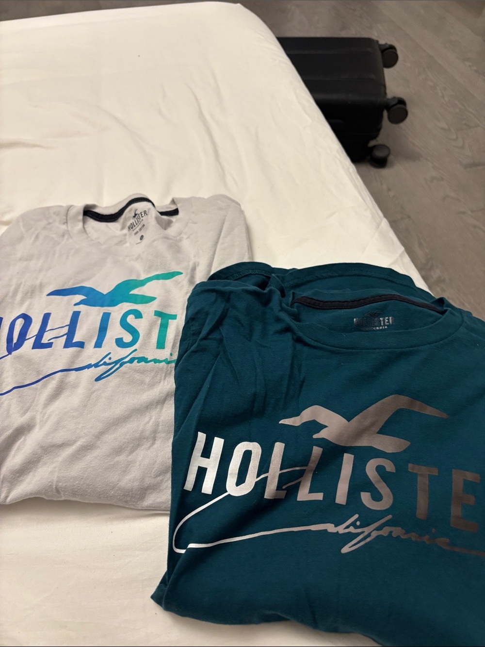 Hollister Men’s Logo Tees in Teal and White